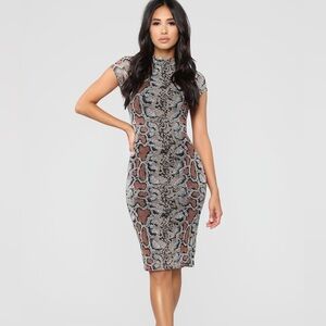 Snake Print BodyCon Dress